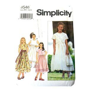 Simplicity 8546 Sewing Pattern Girl's Dress Jacket & Bag Party UNCUT Size 5 6 6